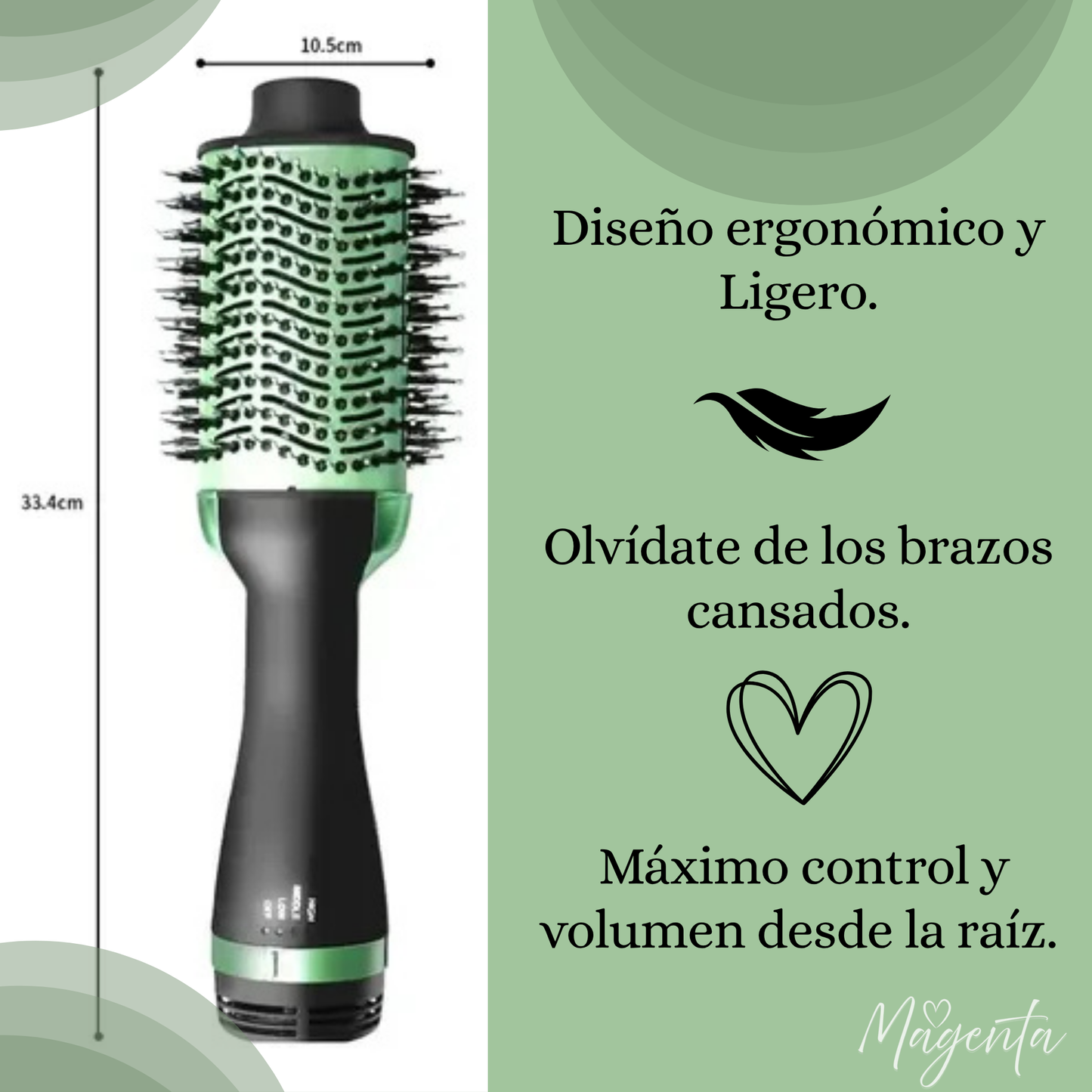 Avocado Glow - Cepillo Secador y Alisador