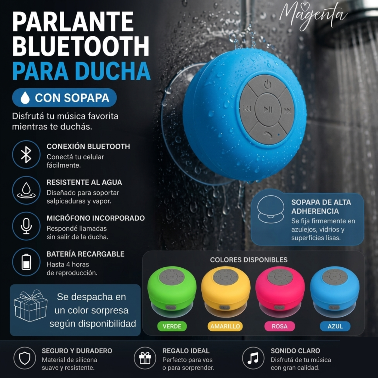 Shower Beat - Parlante Inalámbrico para Ducha